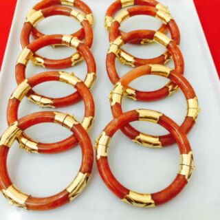 Vòng mã não bọc vàng