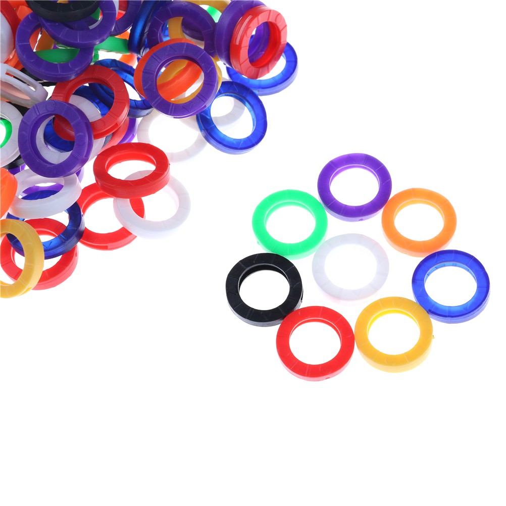 10 vòng silicone dùng bọc chìa khóa màu kẹo tiện dụng