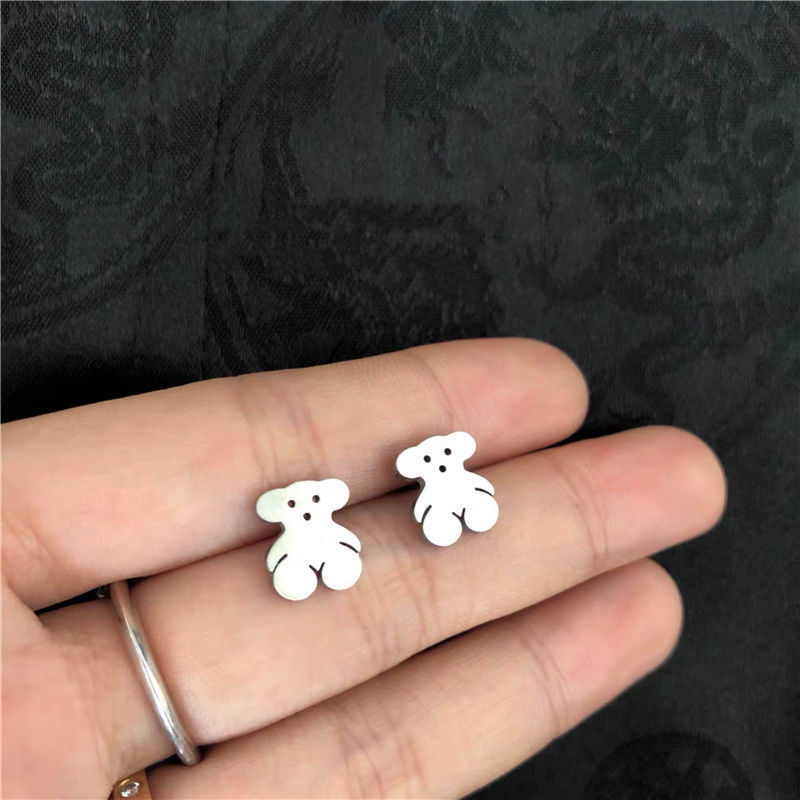 MANYUE Khuyên tai dáng dài có hình gấu xinh xắn theo phong cách Hàn Quốc