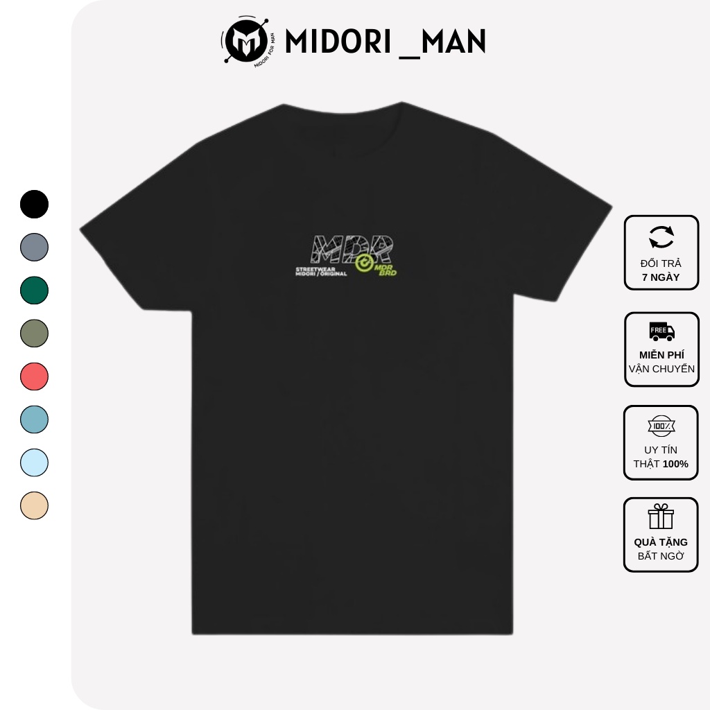 Áo thun Nam Nữ form rộng tay lỡ Phông Unisex MDR Gạch Streetwear Local Brand Midori Man