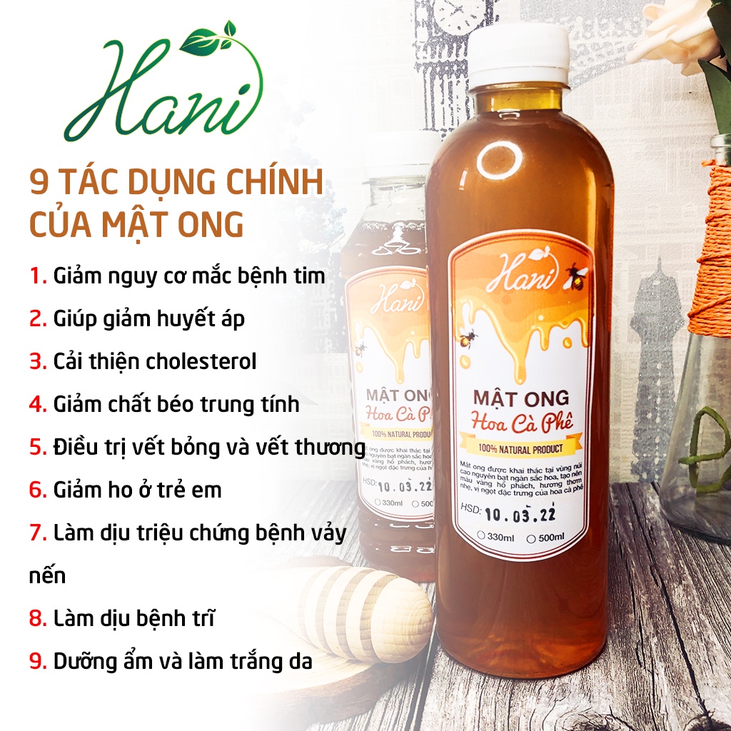 [Sale] 500ml Mật Ong Hoa Cà Phê Nguyên Chất Daklak, Hàng Chuẩn 100% ⛳ HANI FOOD