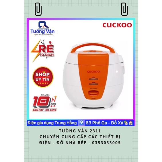 Nồi cơm điện Cuckoo CR-0661 Hàn Quốc dung tích 1 lít - Hàng chính hãng