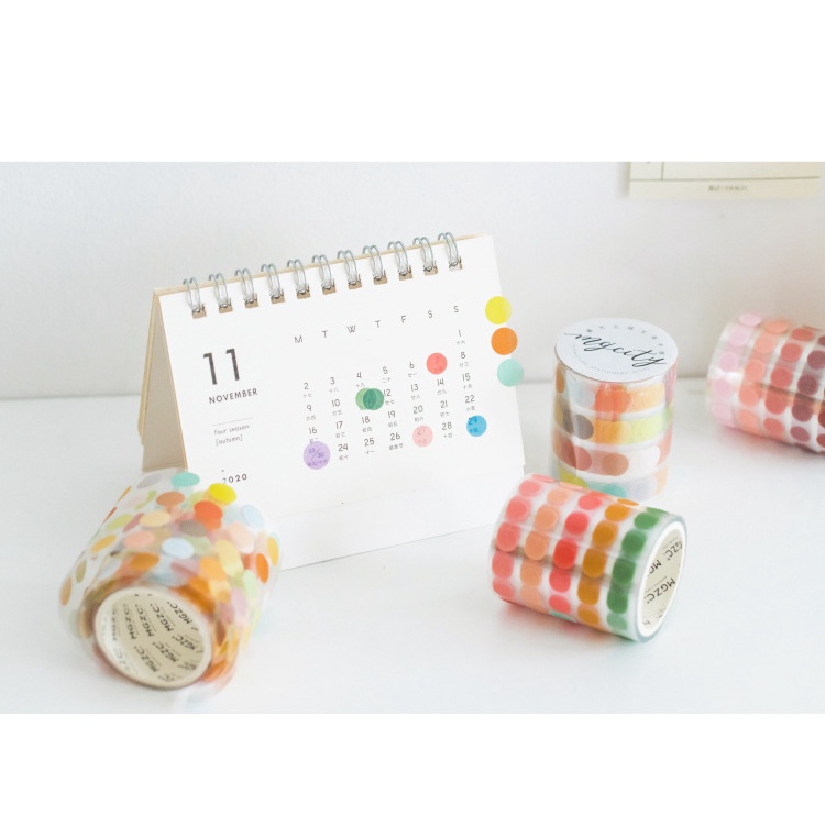 Cuộn Sticker tròn 3m STI06, sticker dán hình tròn dot trang trí sổ, điện thoại, lịch, laptop Tuệ Minh