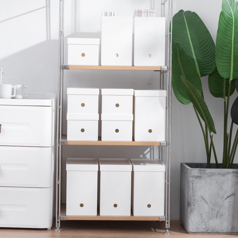 Hộp Đựng Tài Liệu Khổ A4 Bằng Nhựa Có Bánh Xe Ròng Rọc Xếp Chồng Tiện Dụng