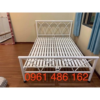Giường sắt kiểu đan chéo rẻ đẹp - 1m8x2m -freeship hcm (hình thật)
