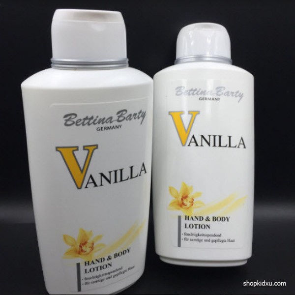 Sữa dưỡng thể, dưỡng tay Bettina Barty, Sữa dưỡng thể hương hoa Vanilla 500ml Ouibeaute