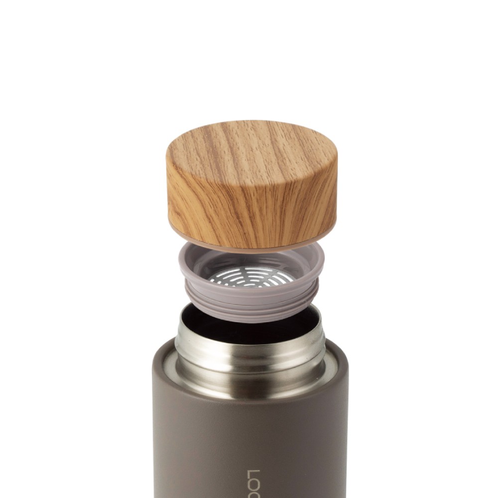 Bình giữ nhiệt Lock&Lock Flat Tumbler nắp gỗ 400ml LHC4227 | BigBuy360 - bigbuy360.vn