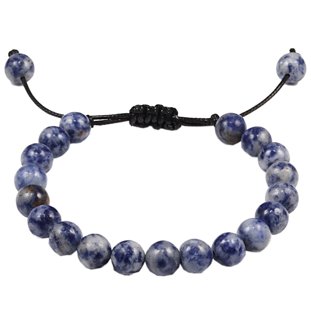 Vòng Tay Bện Dây Gắn Hạt Đá Núi Lửa 8mm Thời Trang Unisex ZOEVNXH