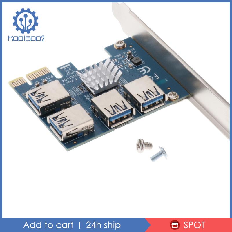 PCIE PCI-E 1 to 4 USB 3.0 PCI Express 16X Slots Riser Card Adaptor Converter