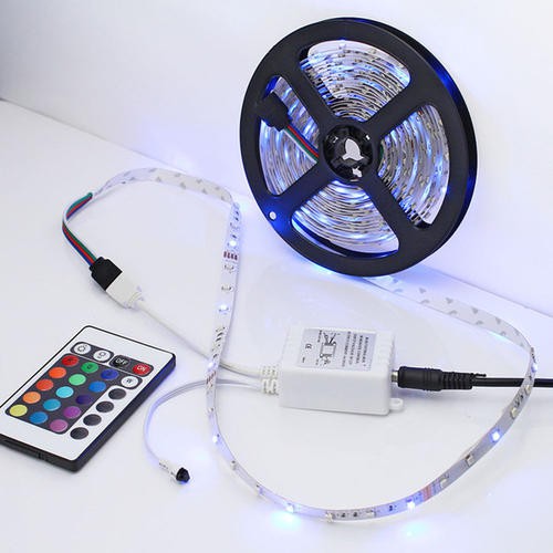Combo bộ đèn LED dây dán 5050 phủ keo silicon đổi 7 màu RGB +Nguồn+Khiển