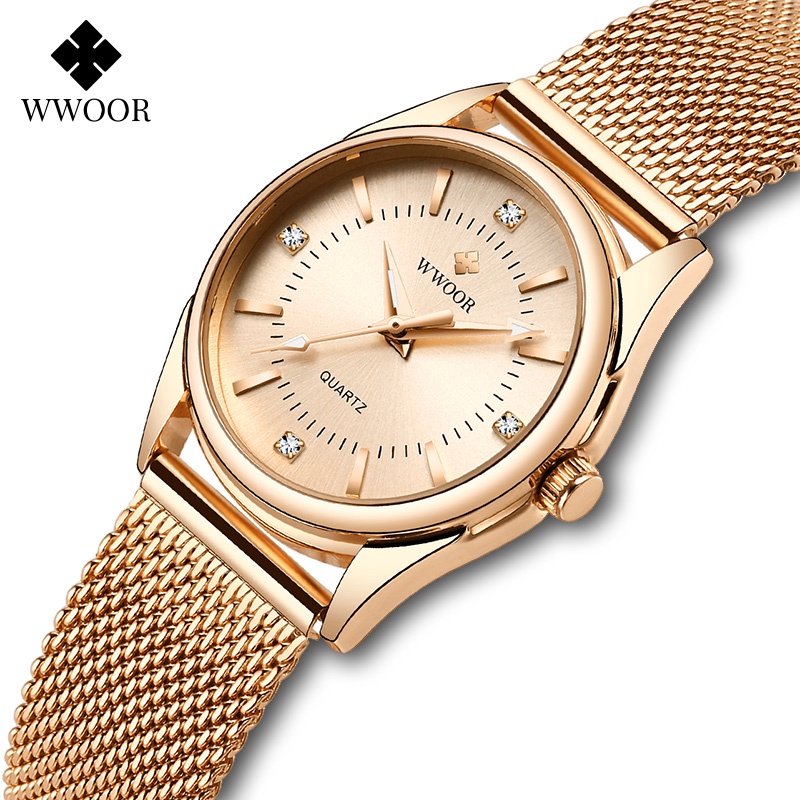 Đồng Hồ Nữ WWOOR Đính Kim Cương Sang Trọng Relogio Feminino-8852