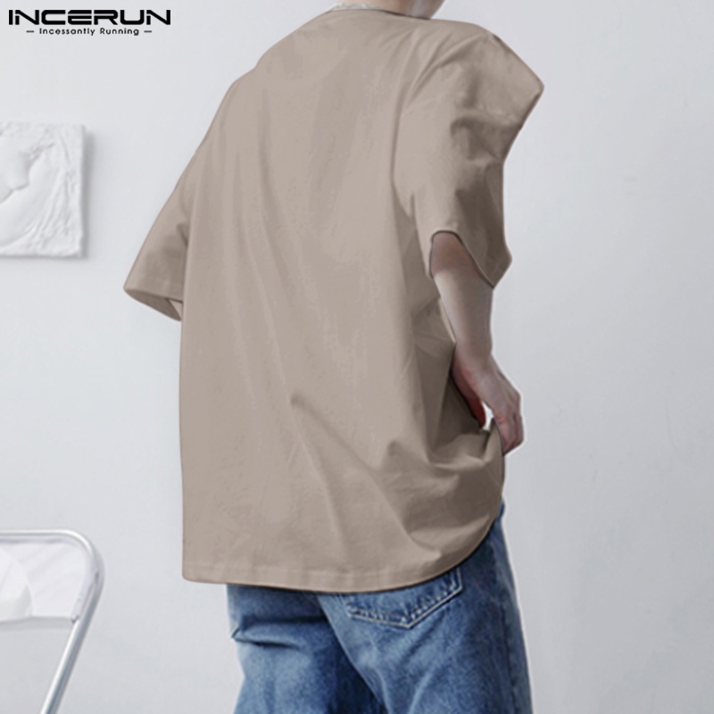 Áo thun incerun tay phồng ngắn cổ tròn dáng rộng sành điệu cho nam