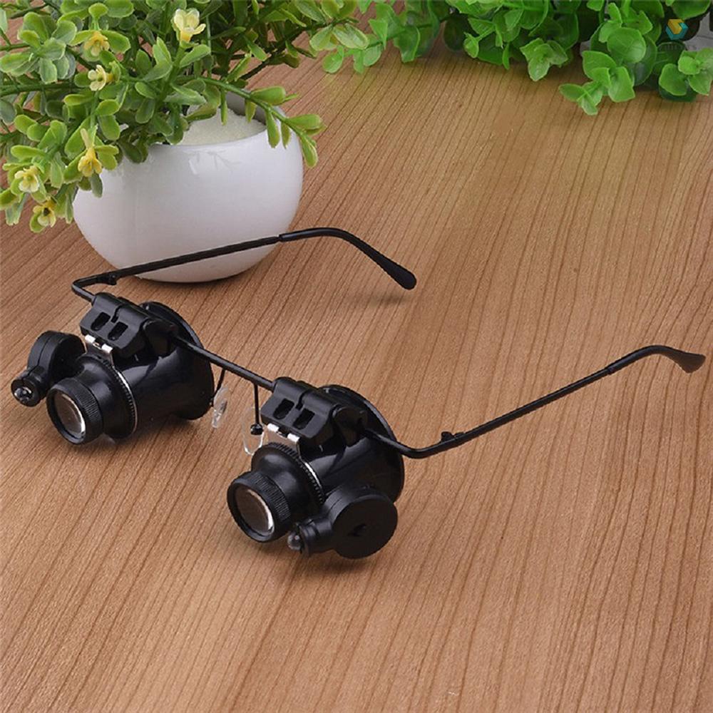 Kính Lúp Đeo Đầu Phóng Đại 20X Có Đèn LED Chuyên Dụng Sửa Chữa Đồng Hồ Điện Tử
