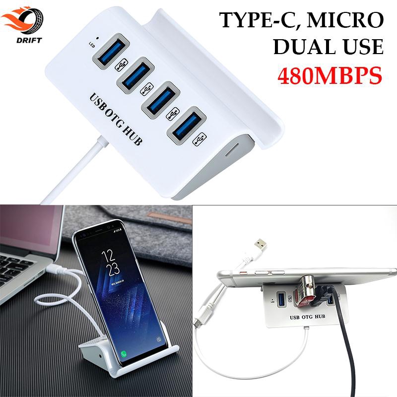 Bộ Chia 4 Cổng USB OTG HUB Micro/Type-C OTG Connectors PC Durable chơi game moblie Roblox Minecraft