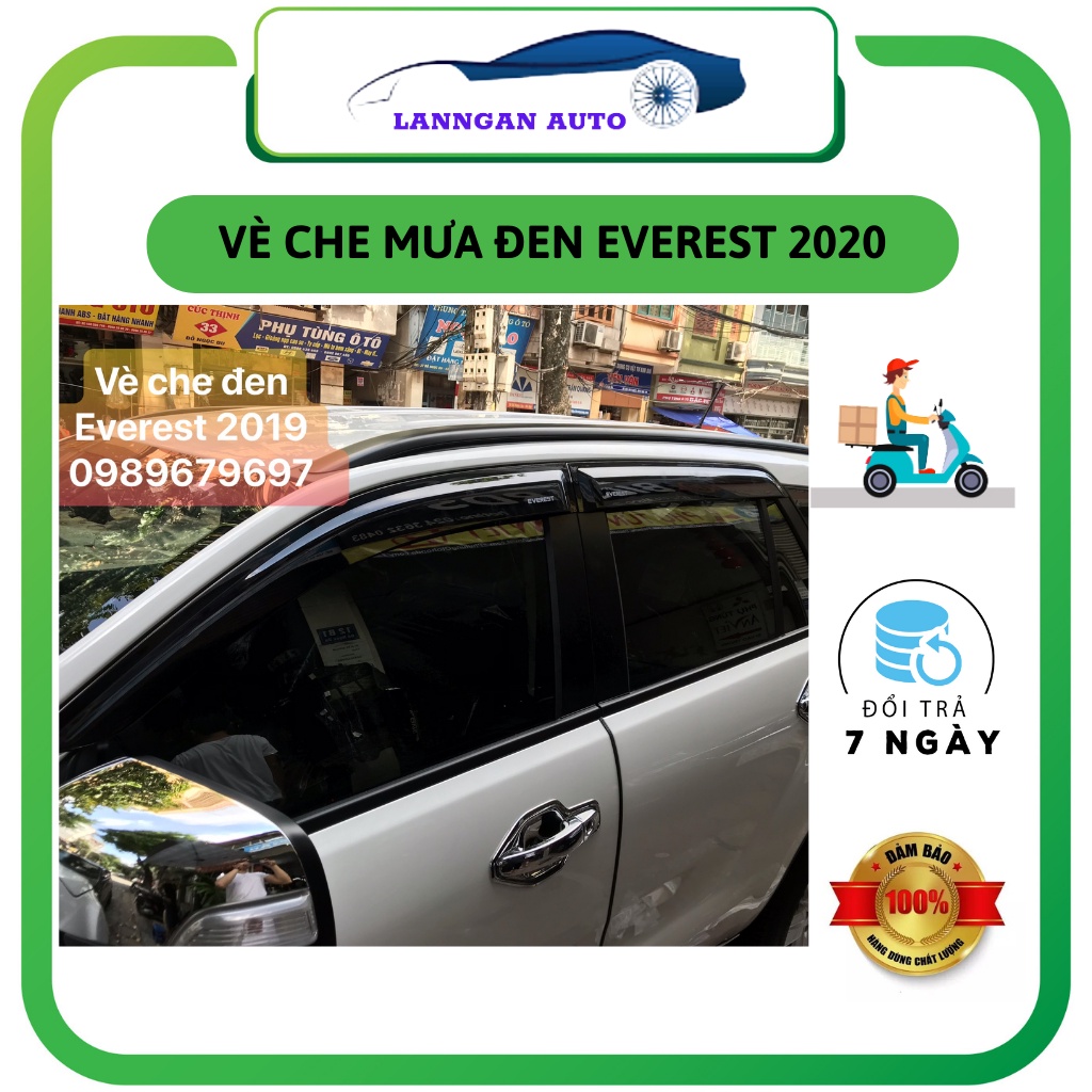 Vè che mưa xe FORD EVEREST 2018- 2023, NHỰA ĐEN ABS CAO CẤP