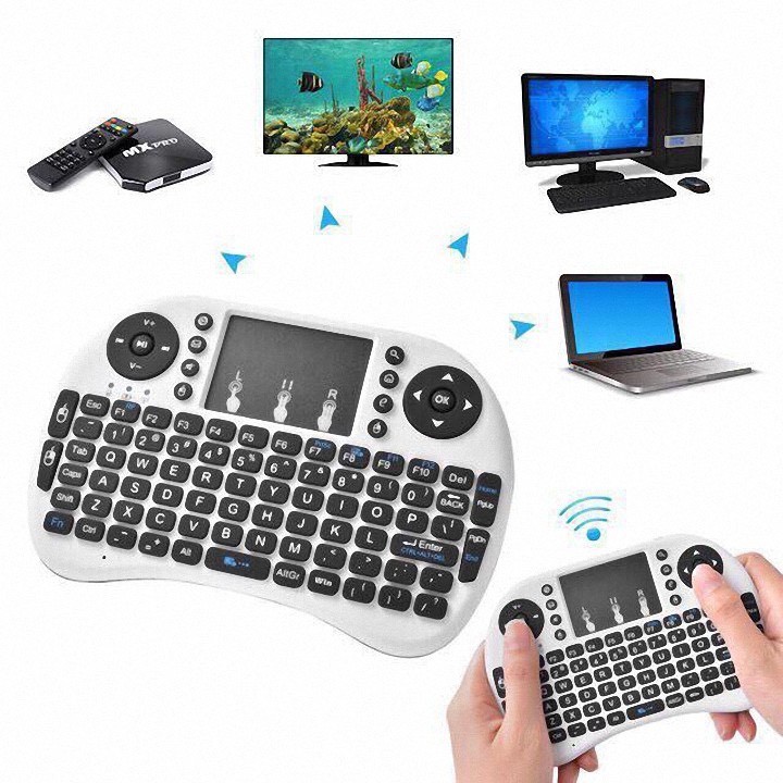#HOT Bàn phím kiêm chuột không dây UKB 500 RF Mini Keyboard (dùng pin 5c) dùng cho Smartivi và tivibox