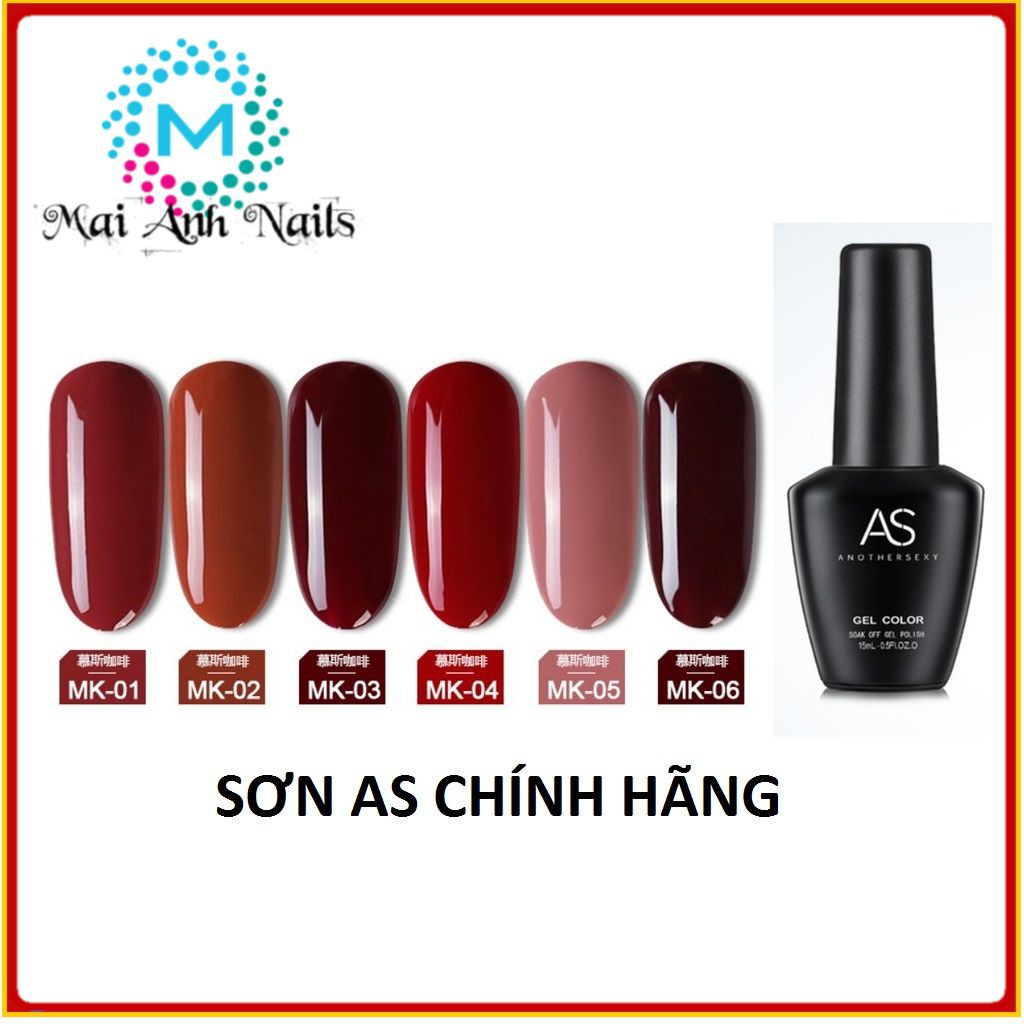 Sơn gel As đen chính hãng set MK chất đặc, mịn, chuẩn màu