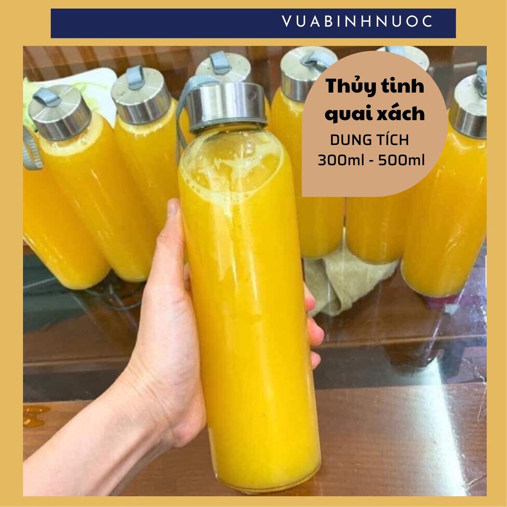 Chai bình thủy tinh nắp dây 300ml,420ml, 500ml loại dày