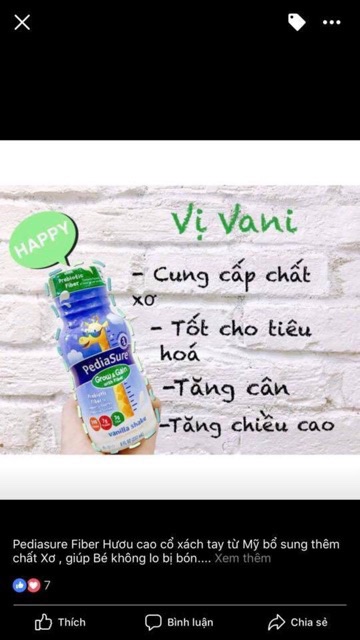 Thùng Sữa Pediasure Nước Fiber Chất Xơ 237ml x 24 chai