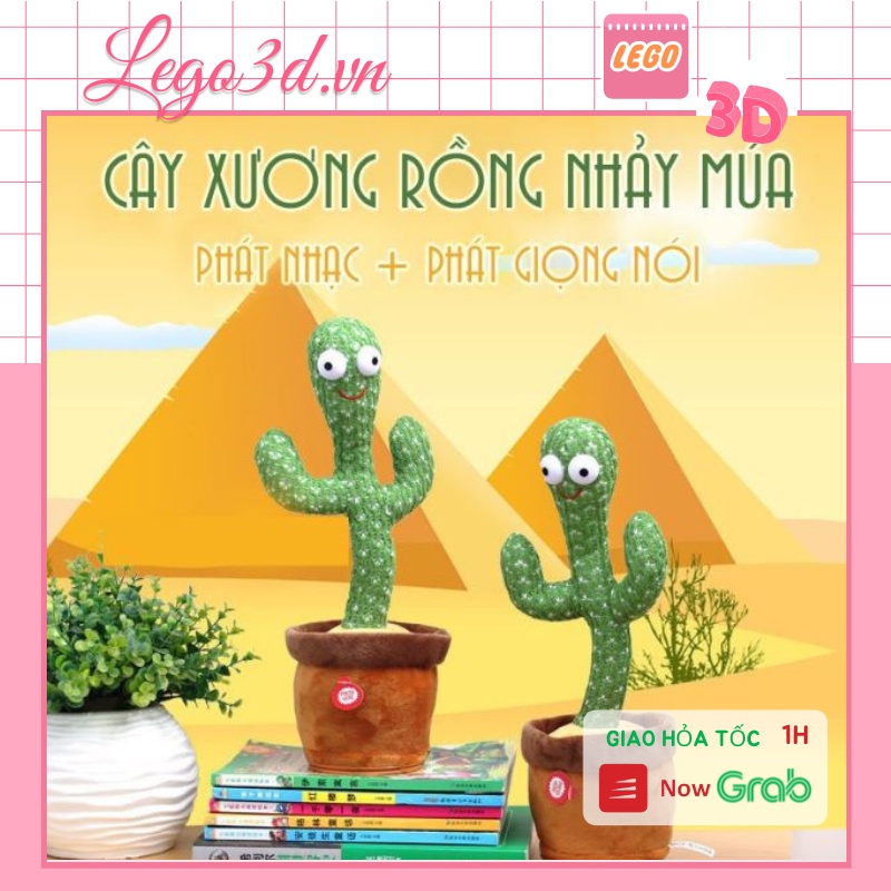 Cây xương rồng nhảy múa nhại giọng 120 bài hát tiếng việt, Đồ chơi xương rồng sạc pin - LEGO3D.VN