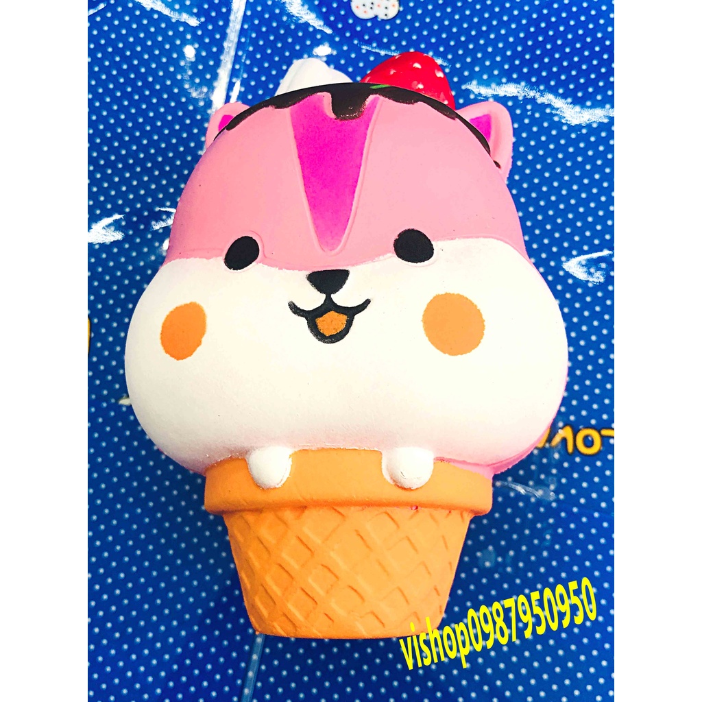 Squishy Lớn JUMBO Hình kem gấu mũ dâu socola Đồ Chơi Xốp Giảm Stress Hình mềm mịn dễ Thương đàn hồi Cho Bé