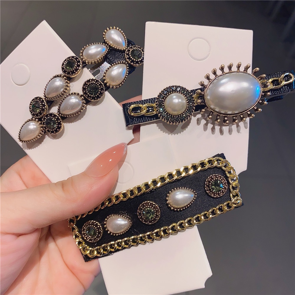 Kẹp tóc mái Hàn Quốc đính đá và ngọc trai nhân tạo nhiều kiểu dáng hàng đẹp KEP9 TOBI STORE