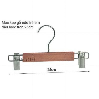 Bộ 50 Móc Kẹp Gỗ Nâu Kẹp Thường Trẻ Em 25cm