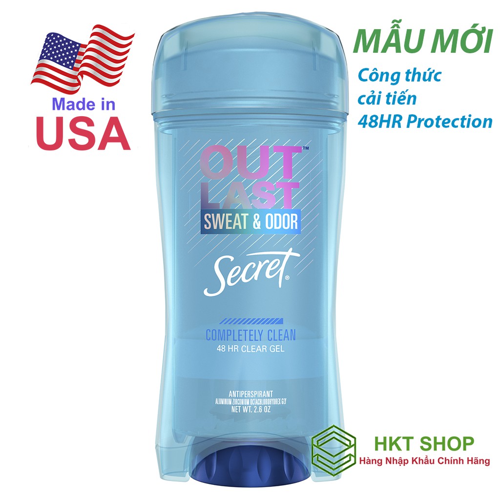 Lăn khử mùi Secret Completely Clean Clear Gel 73g - HKT Shop | BigBuy360 - bigbuy360.vn