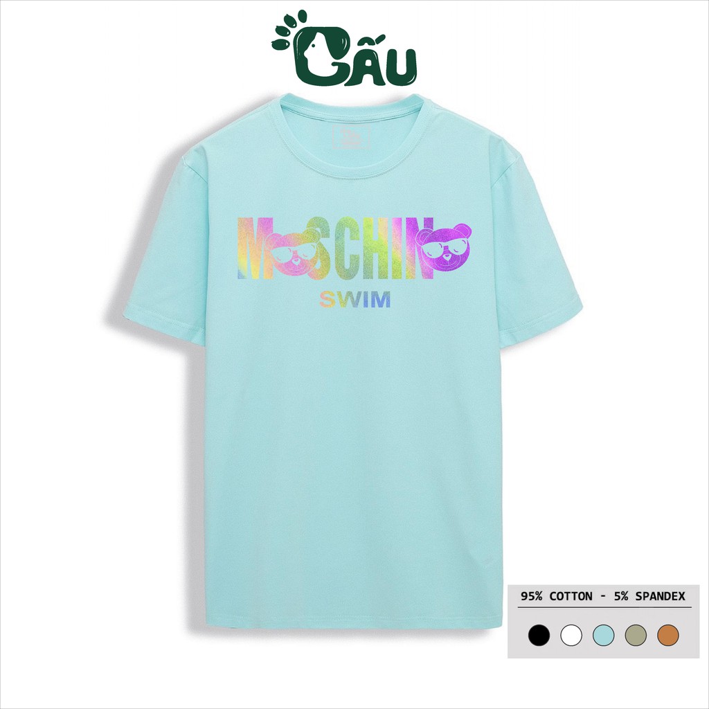 Áo Thun Nam GẤU 194 Moschino cổ tròn tay ngắn vải coton co dãn, dày dặn, form regular fit | BigBuy360 - bigbuy360.vn