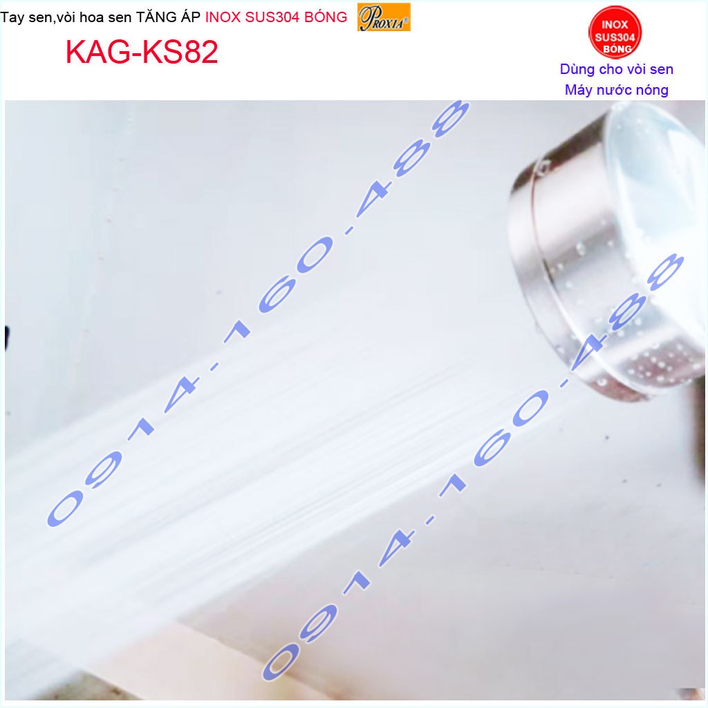 Vòi sen inox bóng gương sus304 Proxia KAG-KS82, bát sen tắm dây sen tăng áp nước mạnh sử dụng tốt