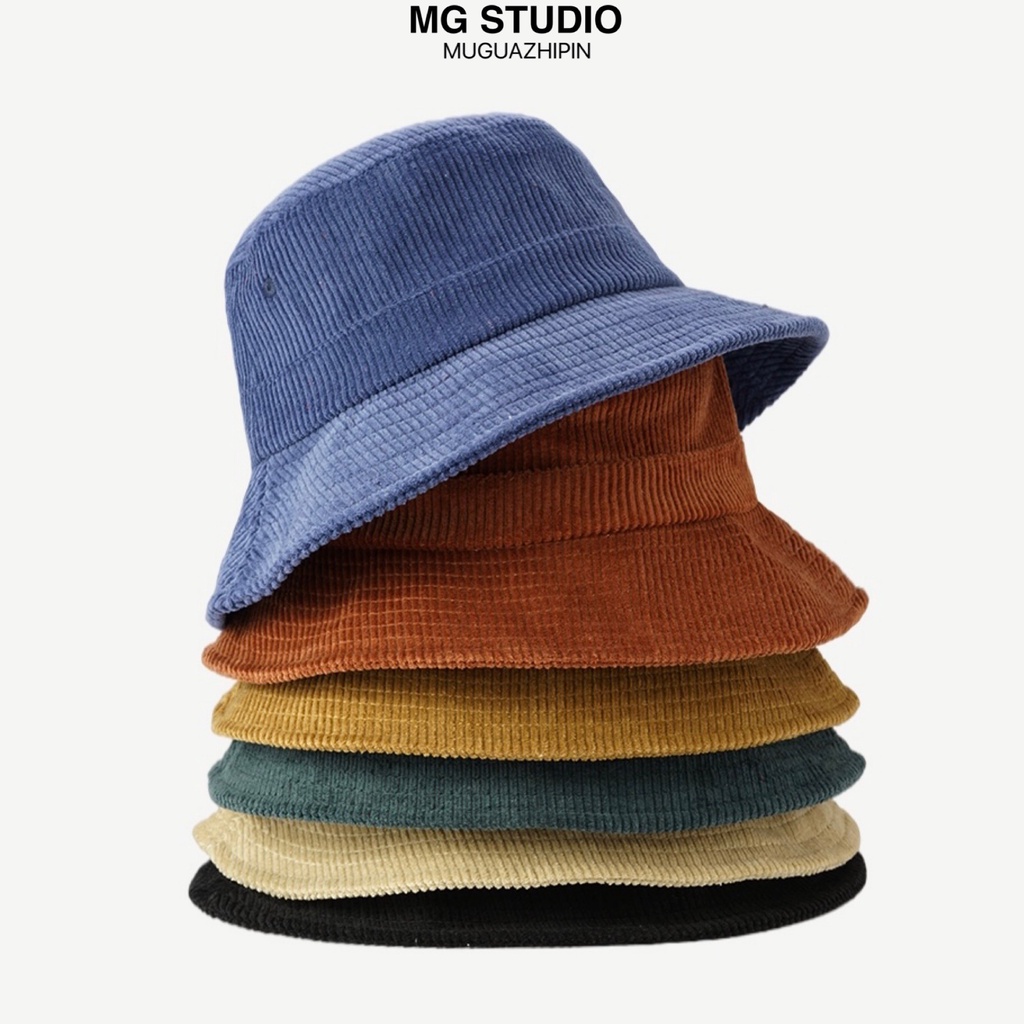 Mũ Tai Bèo MG STUDIO Vải Nhung Kẻ Cơ Bản 10 Màu Tùy Chọn
