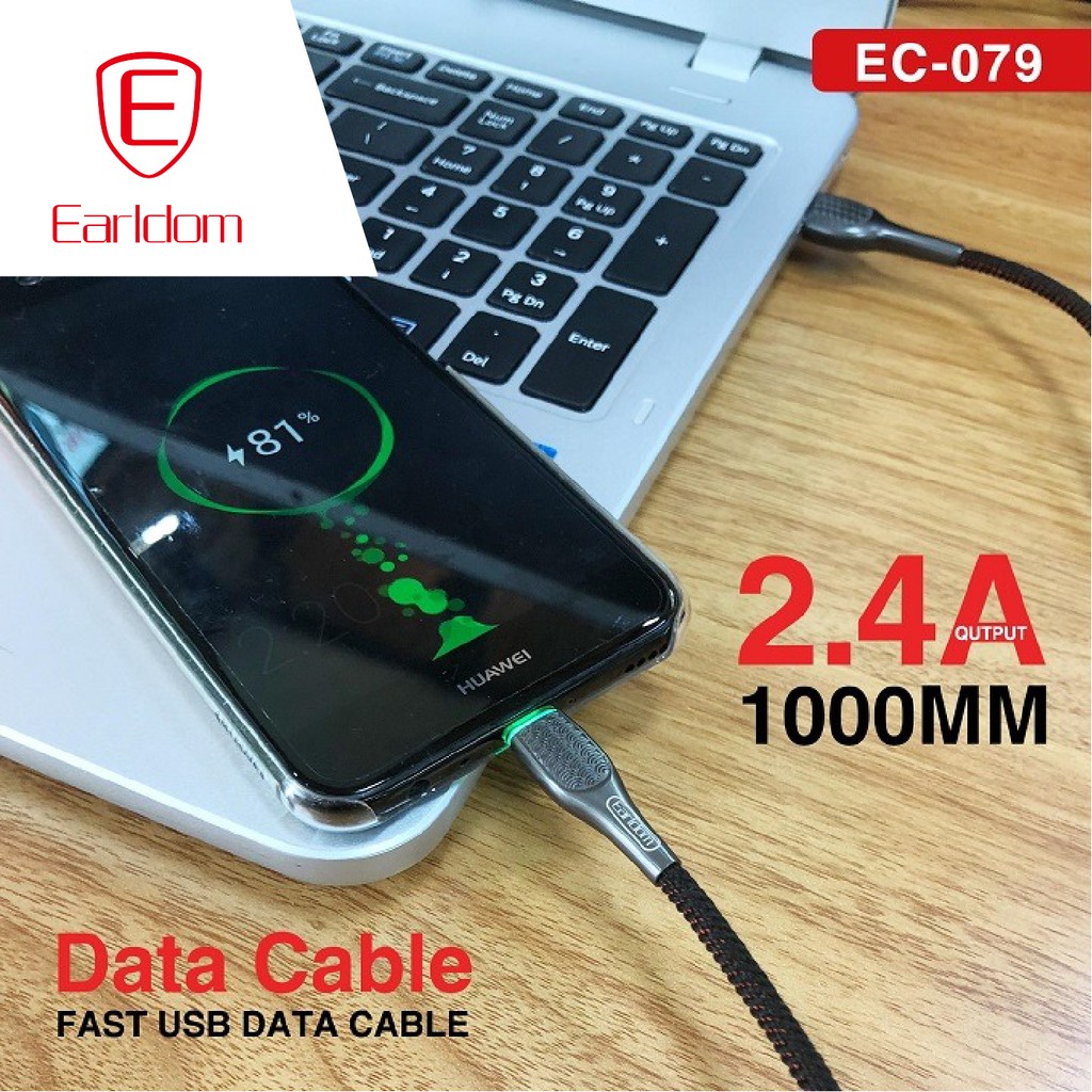 Cáp sạc dù 2.4A EARLDOM EC-079 chính hãng