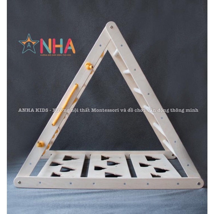 Đồ chơi vận động Montessori, thang tam giác vận động 3 mặt có thể lựa chọn theo kỹ năng cho ba mẹ