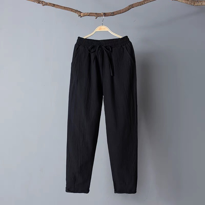 Quần baggy đũi cạp chun dáng lửng - chất đũi mát mịn - nhiều màu siêu xinh | BigBuy360 - bigbuy360.vn