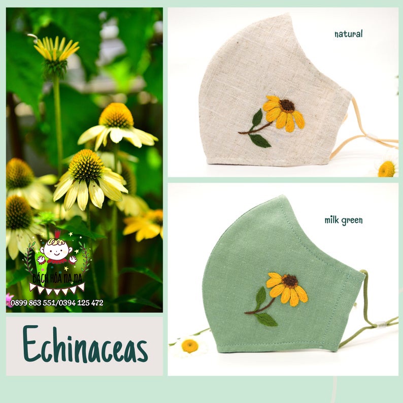 Bộ Kit đầy đủ nguyên liệu Thêu Tay Tự Làm Khẩu trang vải Linen 3 lớp kháng khuẩn Handmade DIY - Bách hóa Na Na