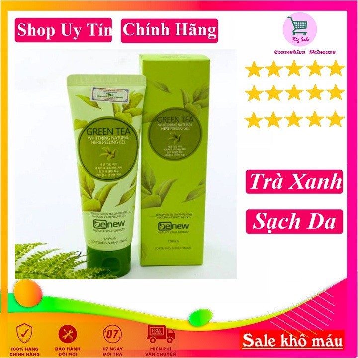 Kem tẩy da chết xóa mụn, trắng da trà xanh BENEW GREEN TEA PEELING GEL Hàn Quốc- 120ml -MỸ PHẨM CHÍNH HÃNG