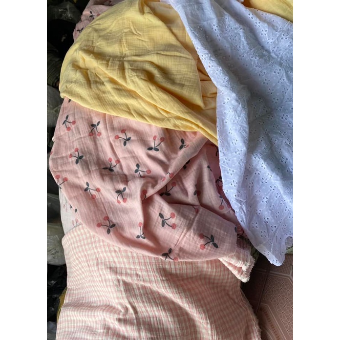 Xô muslin xô nhăn xô 2 lớp 100% cotton