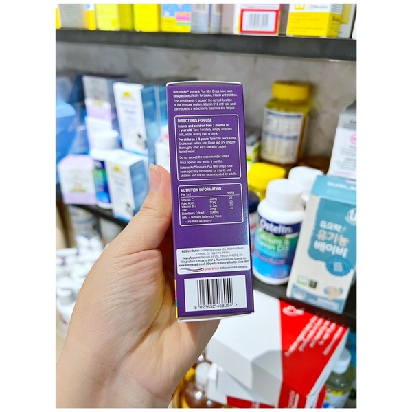 Natures Aid Mini Drops Immune Plus - Bổ Sung Kẽm, Vitamin C Tăng Đề Kháng Cho Bé Từ 3 Tháng - 5 Tuổi