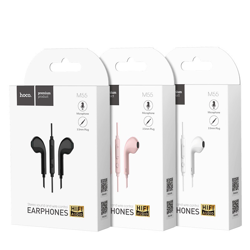 Tai nghe có dây chính hãng Hoco M55 Memory sound cho điện thoại tai nghe bluetooth airpods cáp sạc iphone jack 3.5