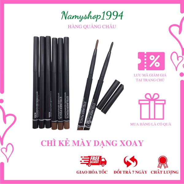 Chì kẻ mày, có thể kẻ mắt bút kẻ dạng xoay lâu trôi không phải màu dành cho người mới tập cũng có thể kẻ NMS005