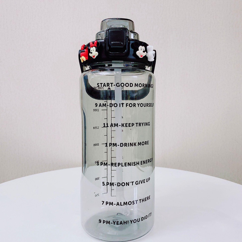 BÌNH NƯỚC 2000ML SIÊU TO KHỔNG LỒ CỰC KUTE , NHỰA TRITAN CAO CẤP PHỐI MÀU 3D SIÊU CHẤT - BÌNH NƯỚC 3D