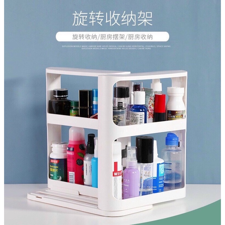 Kệ đa năng xoay kéo thu gọn mở rộng tiện ích.