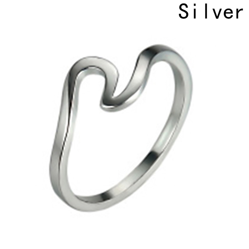 Nhẫn mạ vàng hồng kiểu dáng gợn sóng phong cách Hàn Quốc thời trang