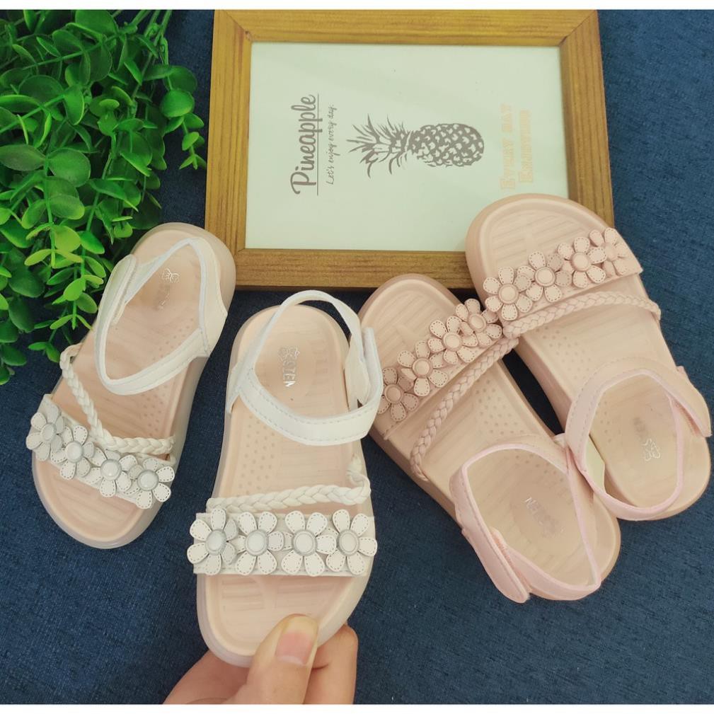 Giày Sandal Bé Gái ♥ FREESHIP ♥ Dép Quai Hậu Cho Bé Đế Mềm Chống Trơn Họa Tiết Hoa Đan Dây Chéo Siêu Xinh Size 21 - 30