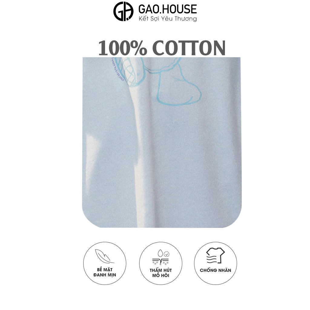 Áo thun nam nữ cộc tay Gạo House cotton chú gấu moving Keepon dáng oversize V222