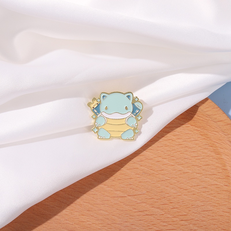 Huy hiệu cài áo QIHE JEWELRY hình chú rùa trong Pokemon dễ thương
