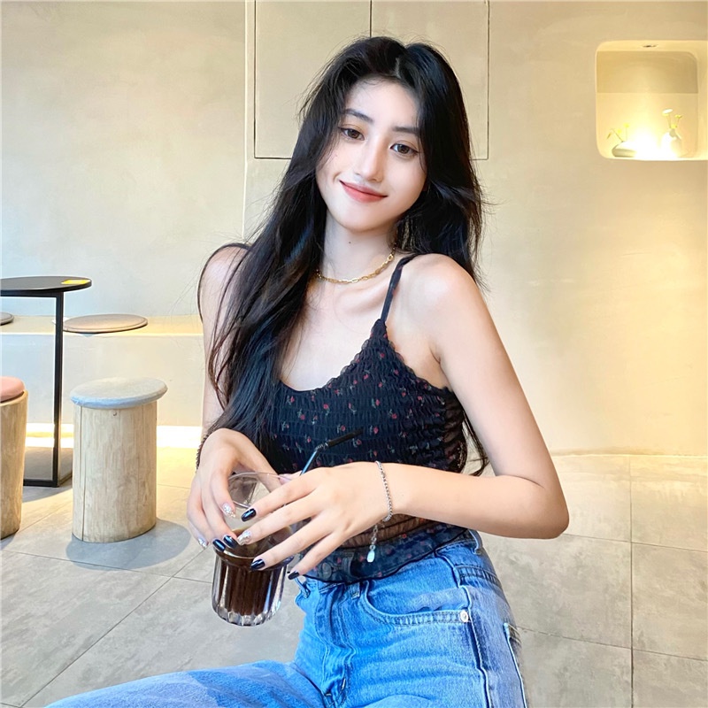 Áo bra nữ Eva Bra 2 dây đẹp nâng ngực hoa nhí đệm mỏng pha ren chất đẹp mặc thoải mái - 9033