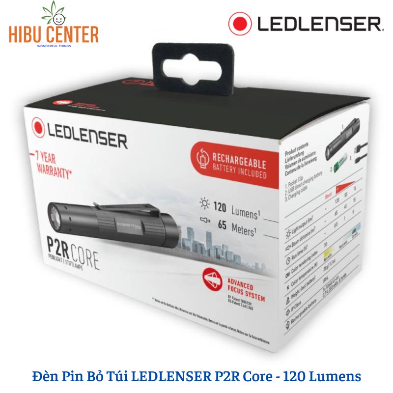 Đèn Pin Bỏ Túi LEDLENSER P2R Core 120 Lumens - Hàng Chính Hãng - BH 7 Năm | Hibucenter