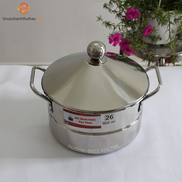 Bộ nồi inox tráng bánh cuốn đa năng 26cm