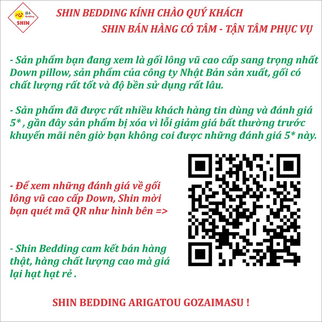 Gối lông vũ tự nhiên sang trọng đẳng cấp nhất Down Laube 50x70cm thương hiệu Nhật Bản